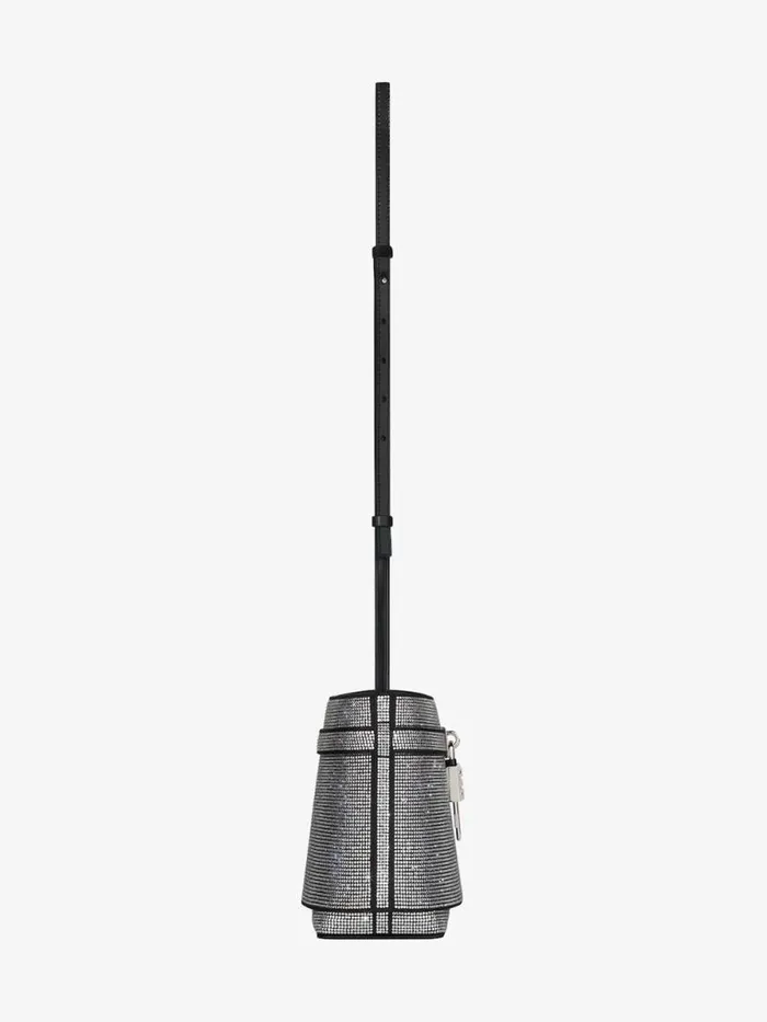 Shark Lock Bucket Bag In Leather With Strass Black Women Givenchy Crossbody Bags