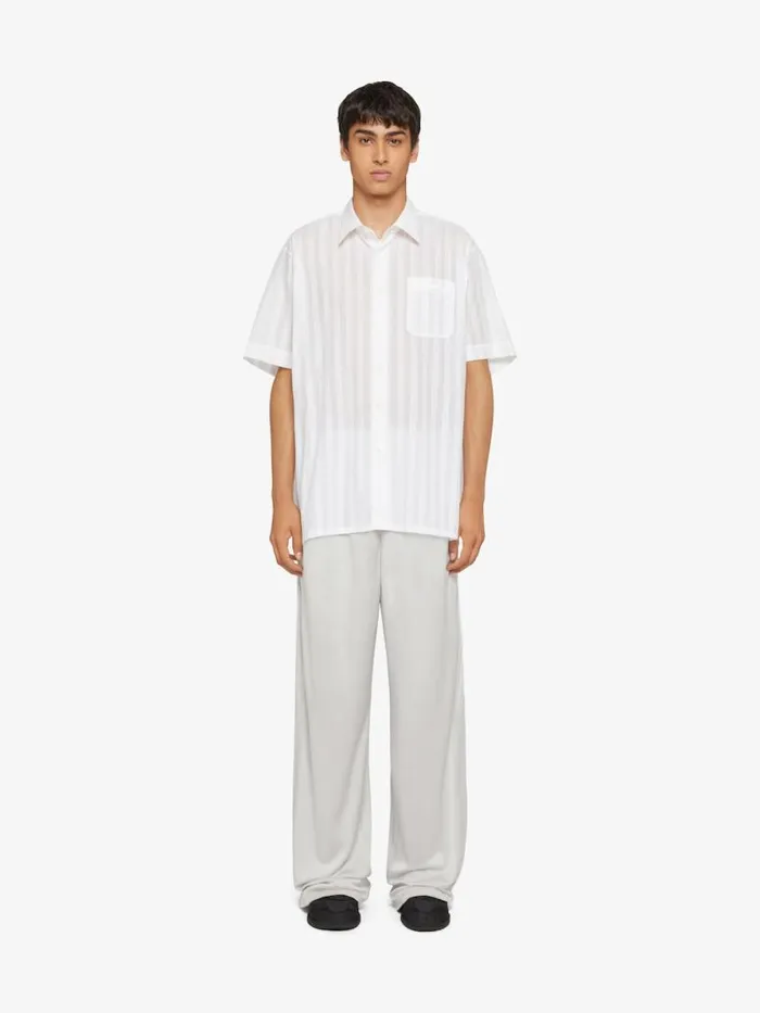 Shirt In Cotton Voile With Stripes White Men Givenchy Shirts