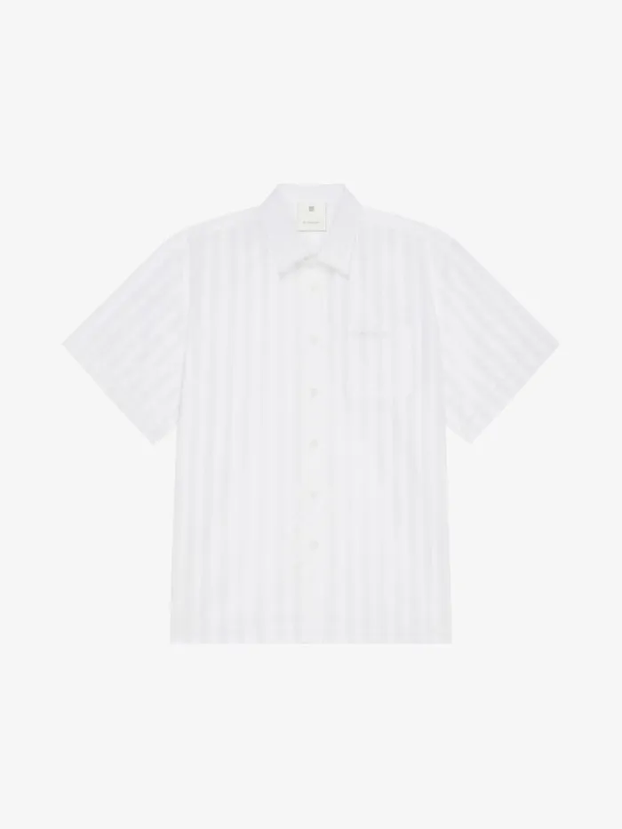 Shirt In Cotton Voile With Stripes White Men Givenchy Shirts