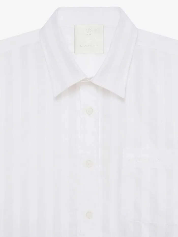 Shirt In Cotton Voile With Stripes White Men Givenchy Shirts