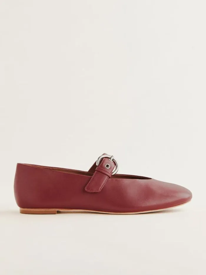 Shoes The Reformation Bethany Ballet Flat Brick Red Leather