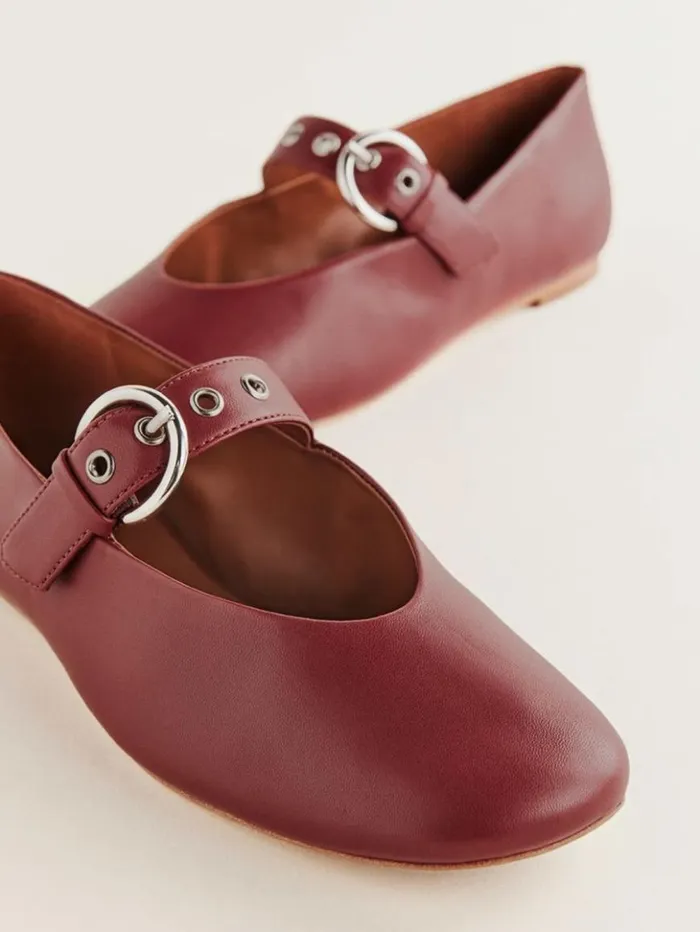 Shoes The Reformation Bethany Ballet Flat Brick Red Leather