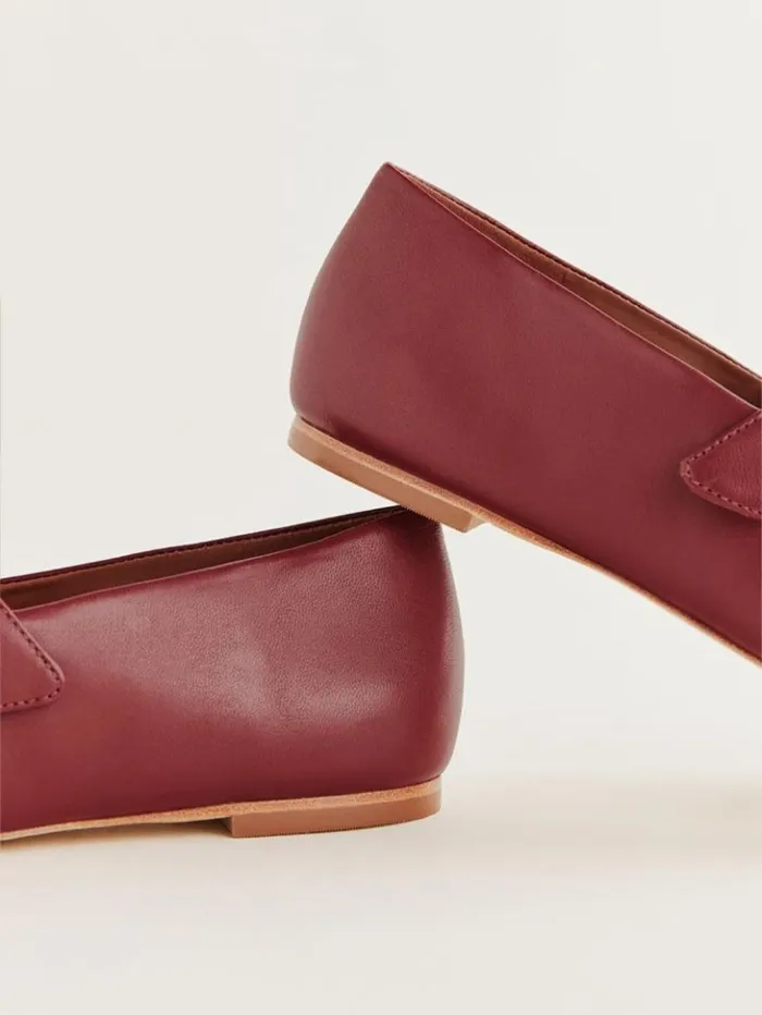 Shoes The Reformation Bethany Ballet Flat Brick Red Leather