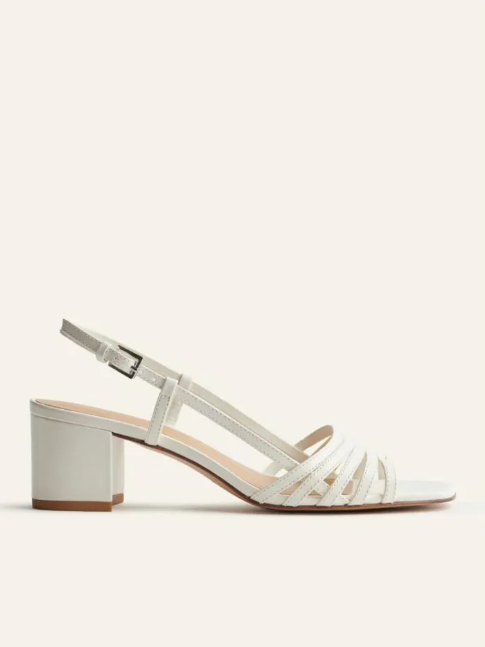 Shoes The Reformation Eleonora Sling Back Block Heel Sandal White