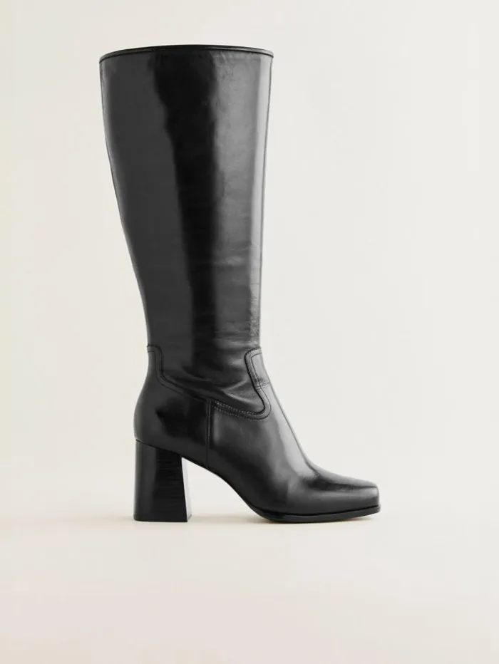 Shoes The Reformation Frederique Knee High Boot Black Leather