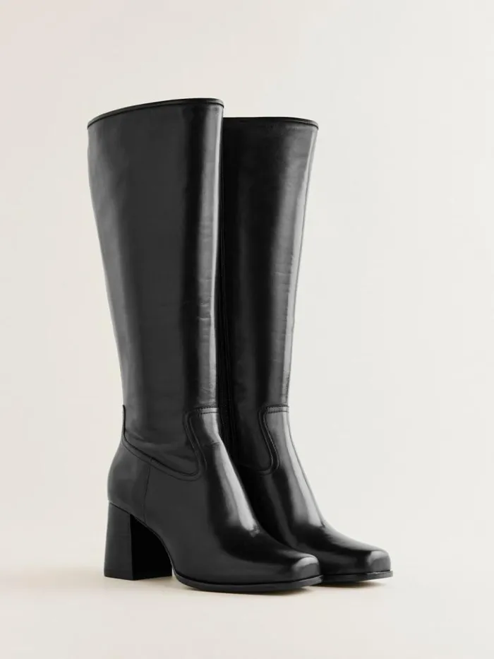 Shoes The Reformation Frederique Knee High Boot Black Leather
