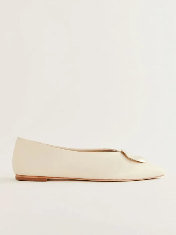 Shoes The Reformation Hailey Ballet Flat Almond Leather