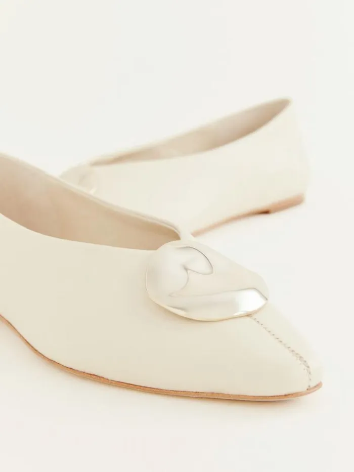 Shoes The Reformation Hailey Ballet Flat Almond Leather
