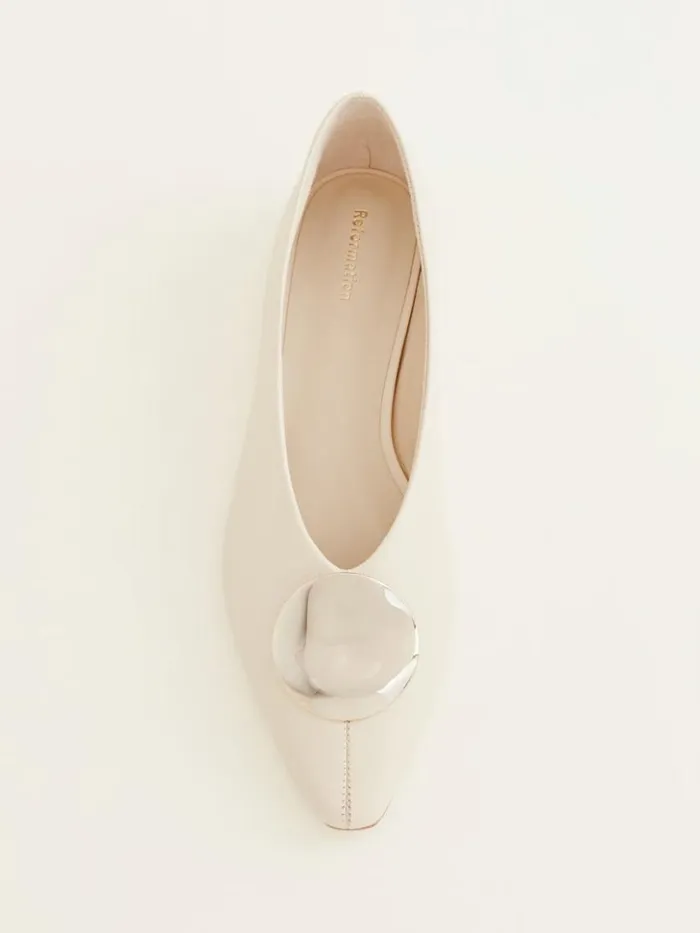 Shoes The Reformation Hailey Ballet Flat Almond Leather