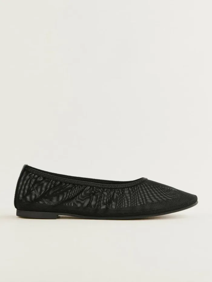 Shoes The Reformation Marcadet Ballet Flat Black Mesh