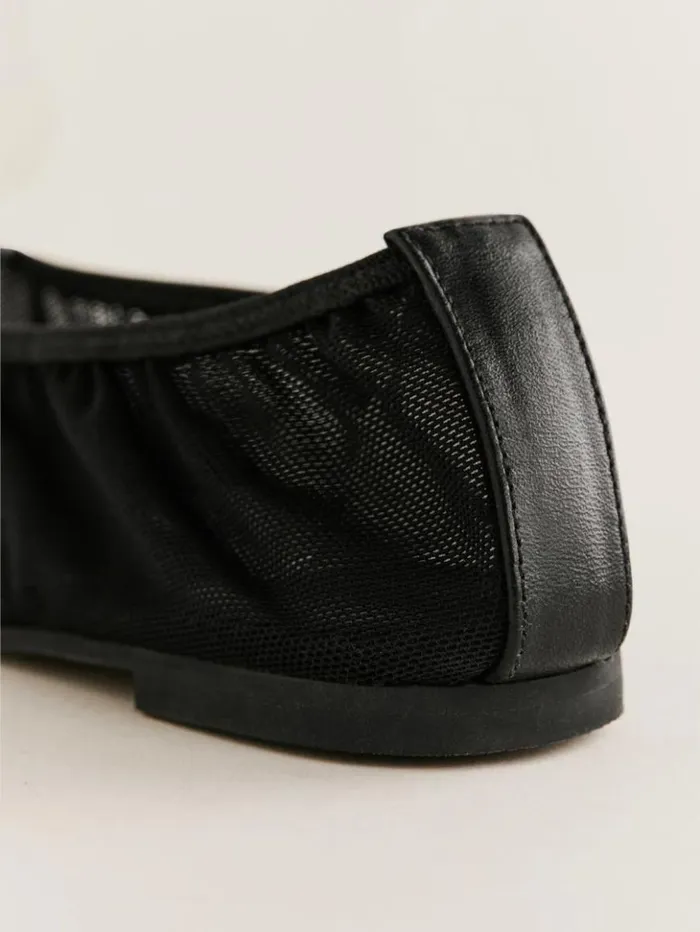 Shoes The Reformation Marcadet Ballet Flat Black Mesh