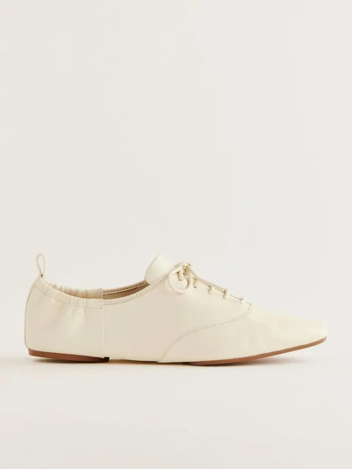 Shoes The Reformation Marie Laceup Oxford Cream Puff Leather