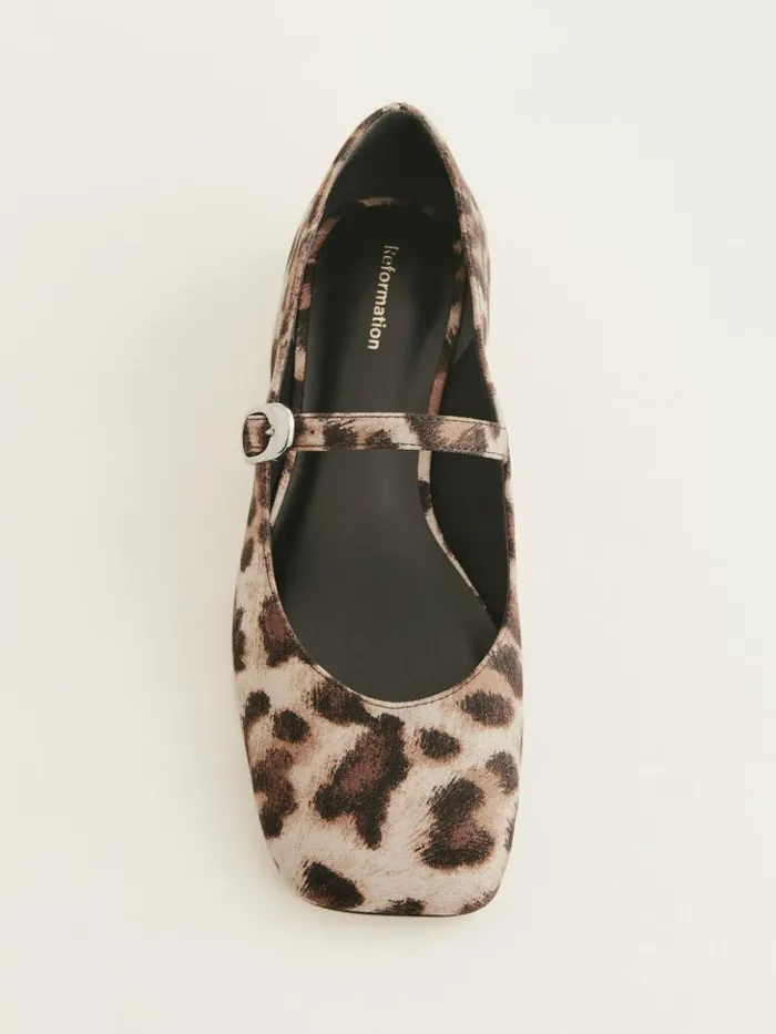 Shoes The Reformation Melissa Mary Jane Flat Leopard Crepe