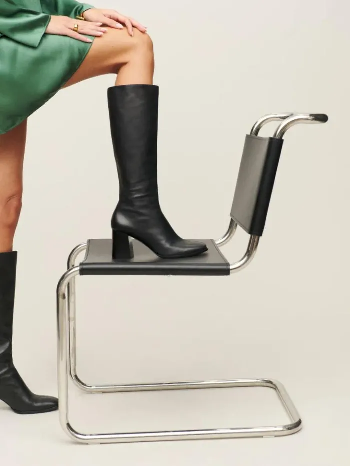 Shoes The Reformation Nylah Nappa Knee Boot Black