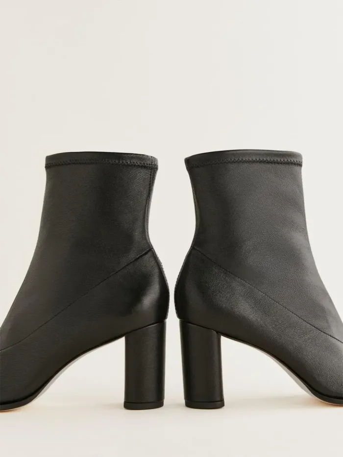 Shoes The Reformation Presley Ankle Boot Black Stretch Leather