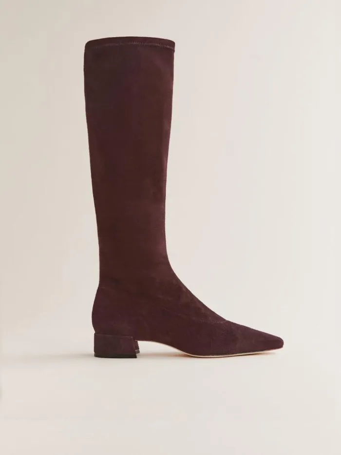 Shoes The Reformation Raven Knee Boot Espresso Stretch Suede