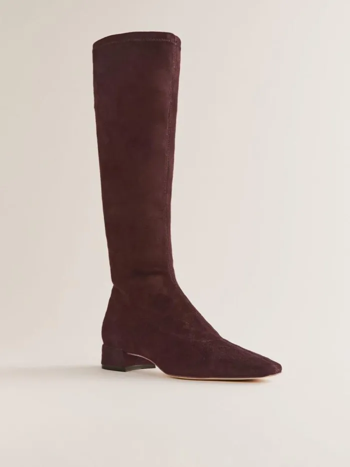Shoes The Reformation Raven Knee Boot Espresso Stretch Suede