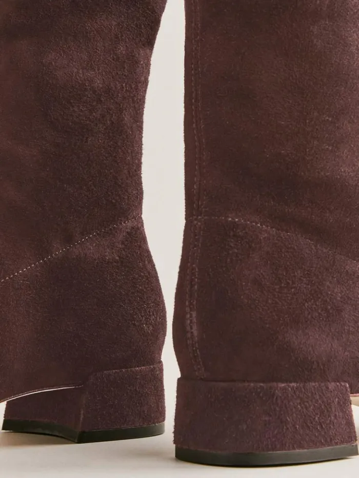 Shoes The Reformation Raven Knee Boot Espresso Stretch Suede