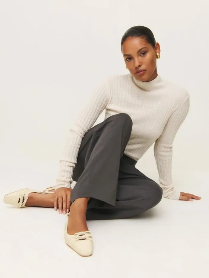 Shoes The Reformation Tammy Slingback Flat Cream Puff Leather