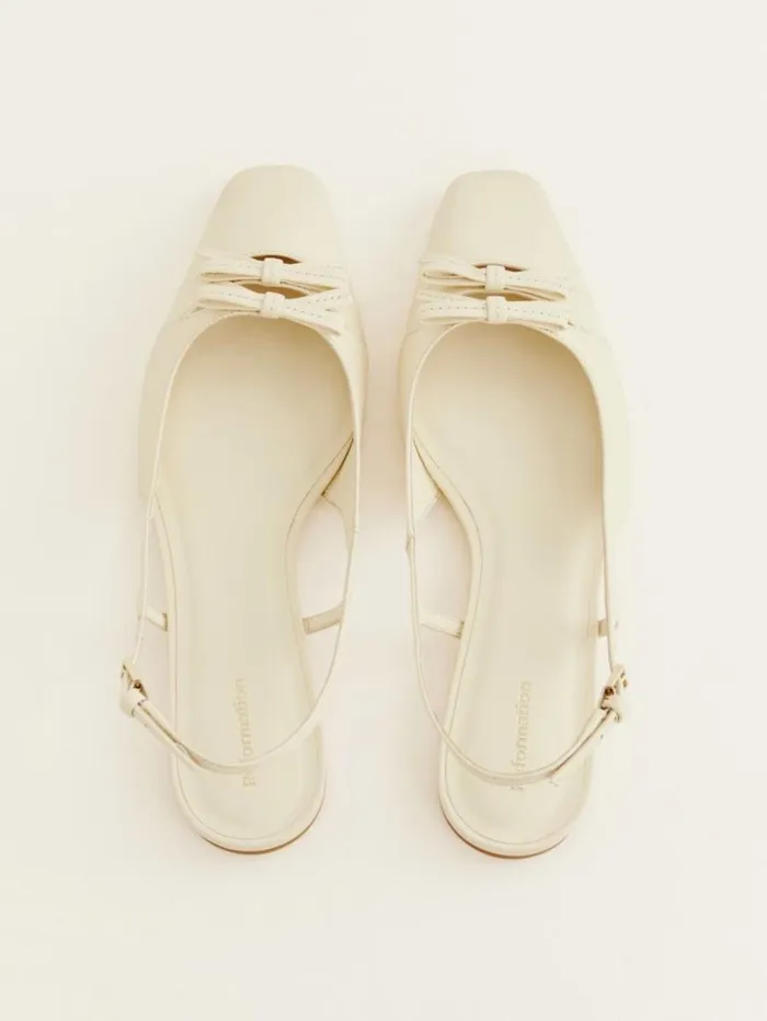 Shoes The Reformation Tammy Slingback Flat Cream Puff Leather