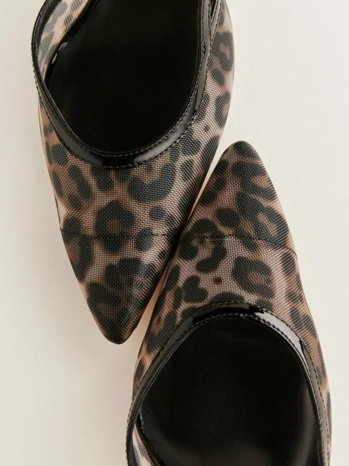 Shoes The Reformation Whitnee Slingback Heels Leopard Mesh