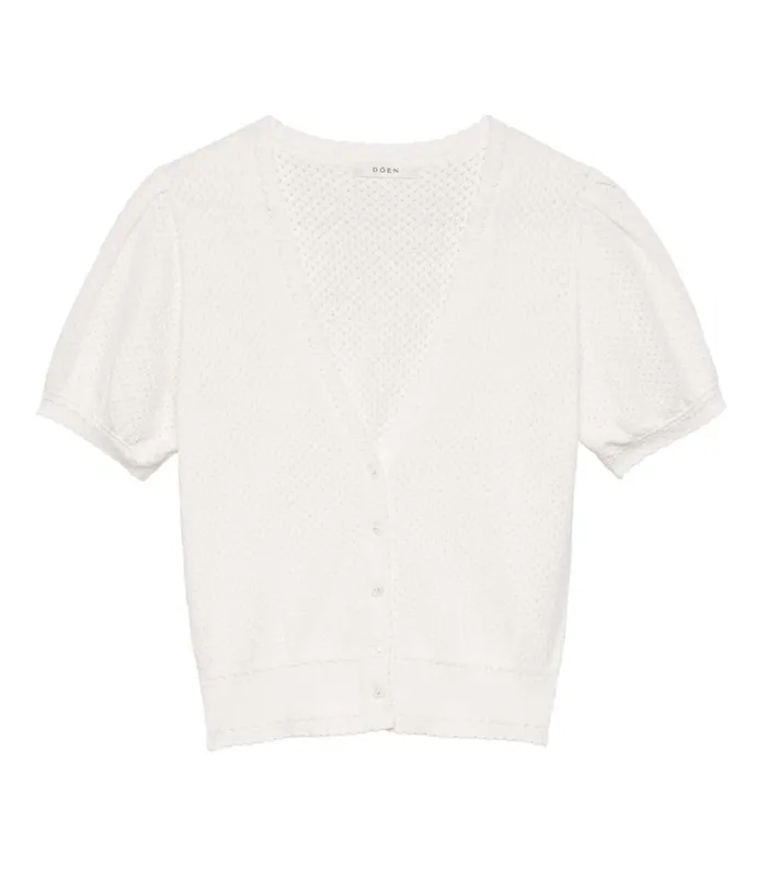 Shop AMBROSE CARDIGAN Ivory DEN Knitwear