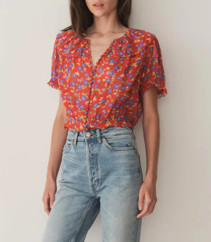 Shop ANAISE TOP Red Dayflower Meadow DEN Tops