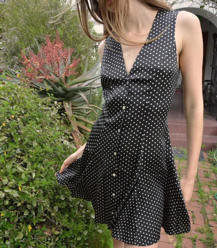 Shop AUBREY DRESS Noir Dot DEN Dresses