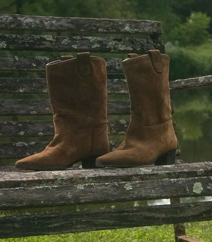 Shop DEMI RIVIERA BOOT Moutarde Suede DEN Footwear