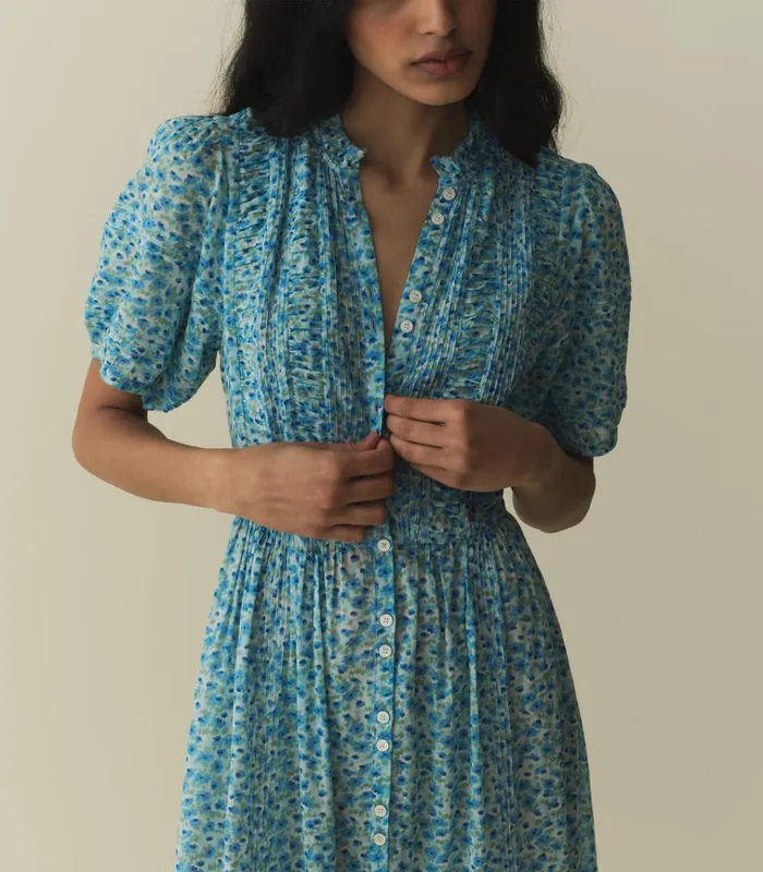 Shop HALEIGH DRESS Bleu Daisy Fields DEN Dresses