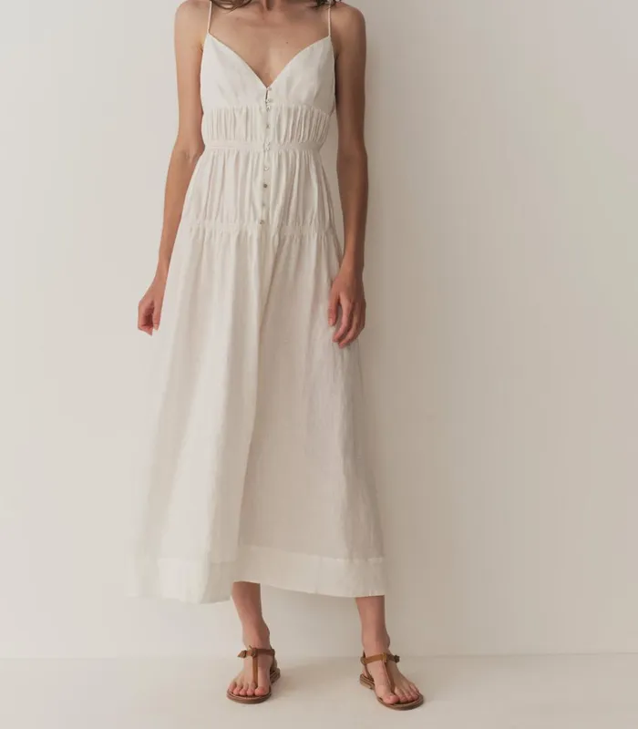 Shop IRINA LINEN DRESS Salt DEN Dresses