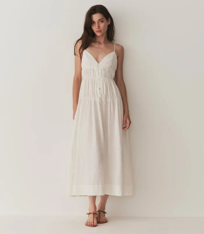 Shop IRINA LINEN DRESS Salt DEN Dresses