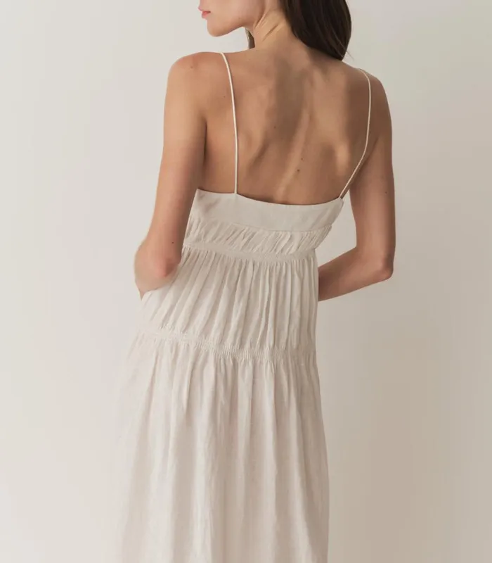 Shop IRINA LINEN DRESS Salt DEN Dresses