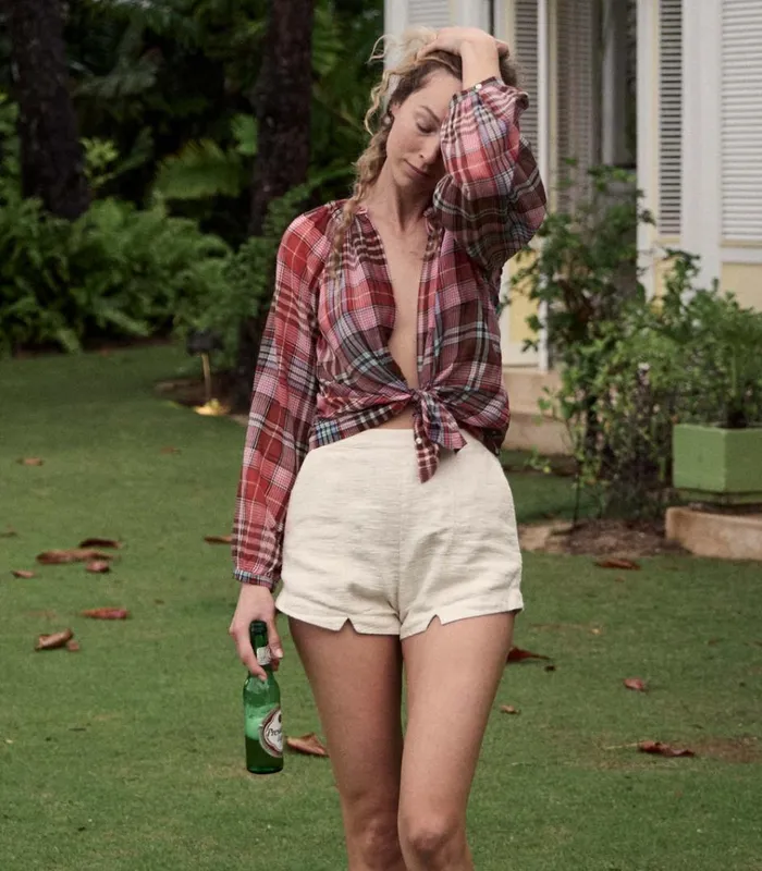 Shop JANIS TOP Francine Plaid DEN Tops