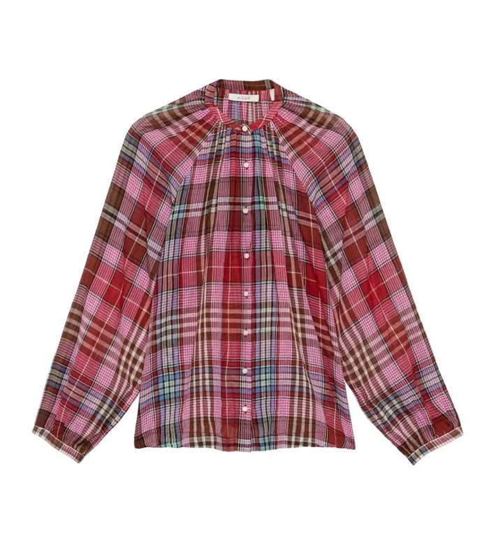 Shop JANIS TOP Francine Plaid DEN Tops