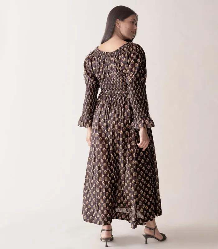 Shop KAIRA DRESS Noir Meadowsweet Floral DEN Dresses