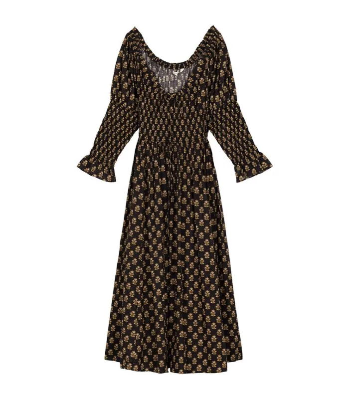 Shop KAIRA DRESS Noir Meadowsweet Floral DEN Dresses