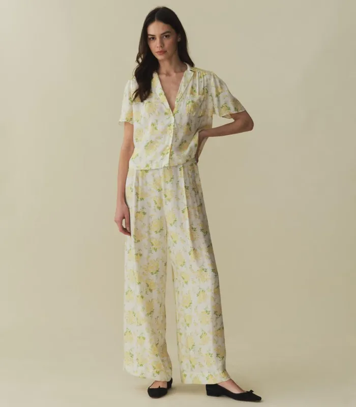 Shop LANI PANT Salt May Bell Floral DEN Pants and Shorts