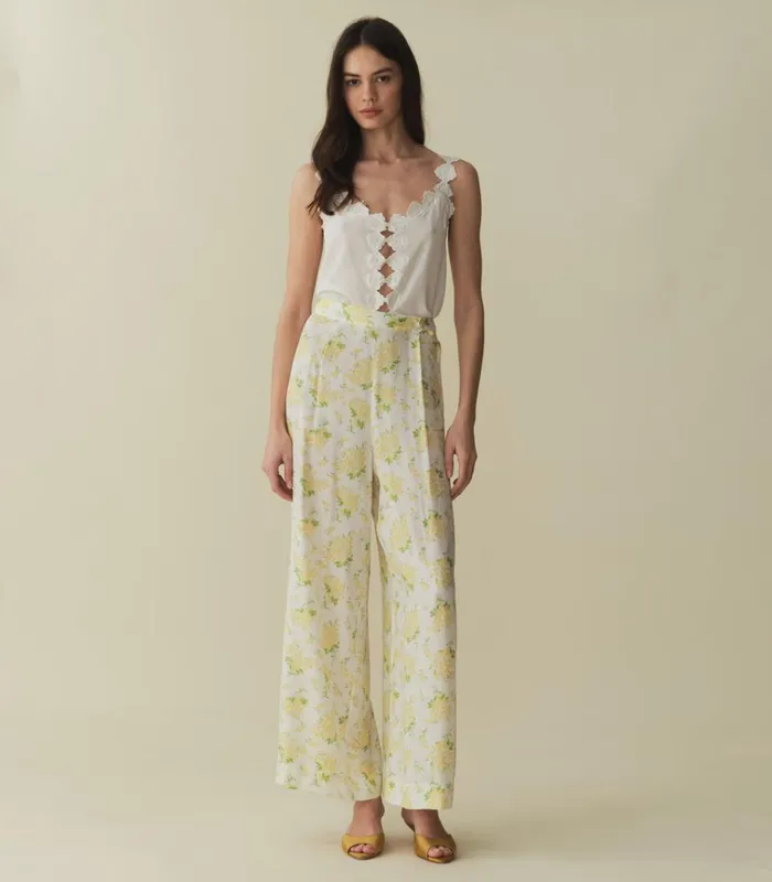 Shop LANI PANT Salt May Bell Floral DEN Pants and Shorts