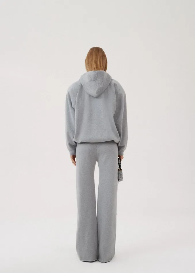 Shop Magda Butrym Basics Flare Knit Jogging Pants In Grey Shop Magda Butrym Basics Flare Knit Jogging Pants In Grey