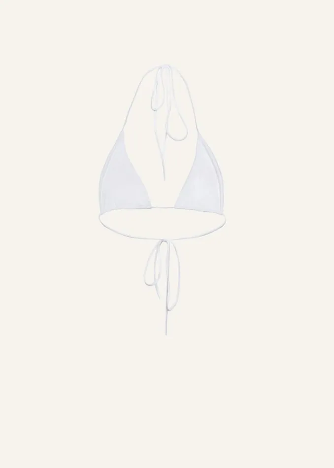 Shop Magda Butrym Beachwear Floral Strappy Triangle Bikini Top In Cream Print Shop Magda Butrym Beachwear Floral Strappy Triangle Bikini Top In Cream Print