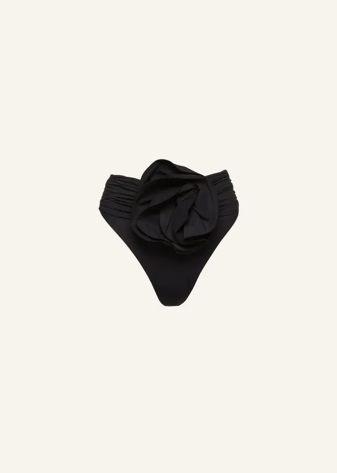 Shop Magda Butrym Beachwear Highwaisted Flower Appliqu Swim Bottom In Black