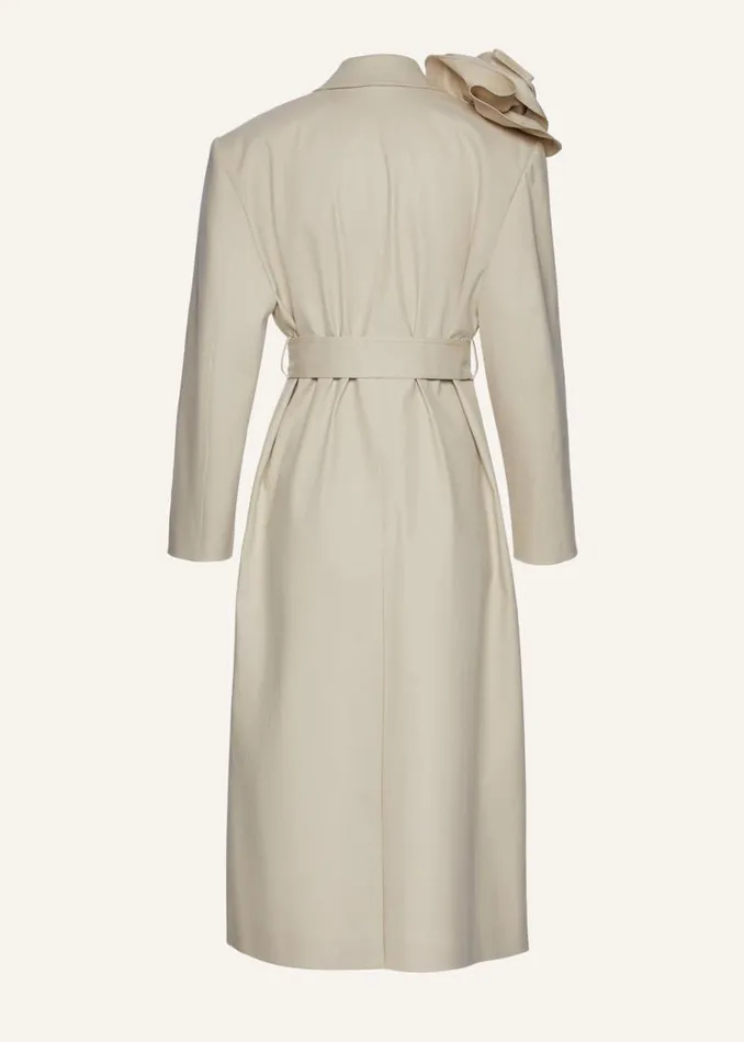 Shop Magda Butrym Coats And Jackets Belted Gabardine Coat In Cream Shop Magda Butrym Coats And Jackets Belted Gabardine Coat In Cream