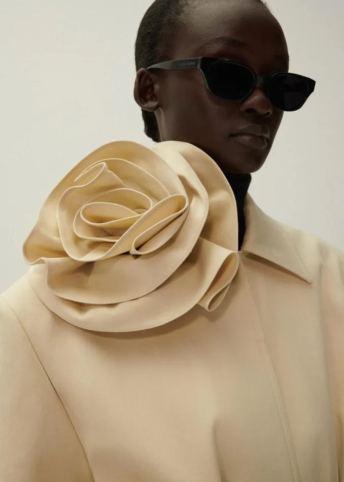 Shop Magda Butrym Coats And Jackets Belted Gabardine Coat In Cream Shop Magda Butrym Coats And Jackets Belted Gabardine Coat In Cream