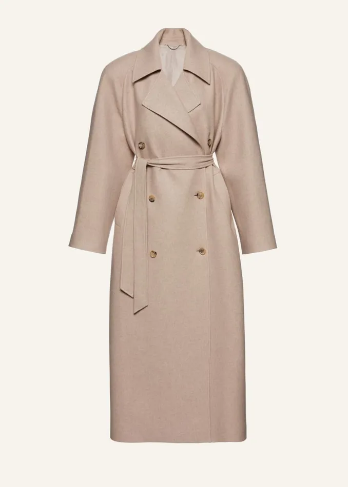 Shop Magda Butrym Coats And Jackets Cashmere Wrap Coat In Beige
