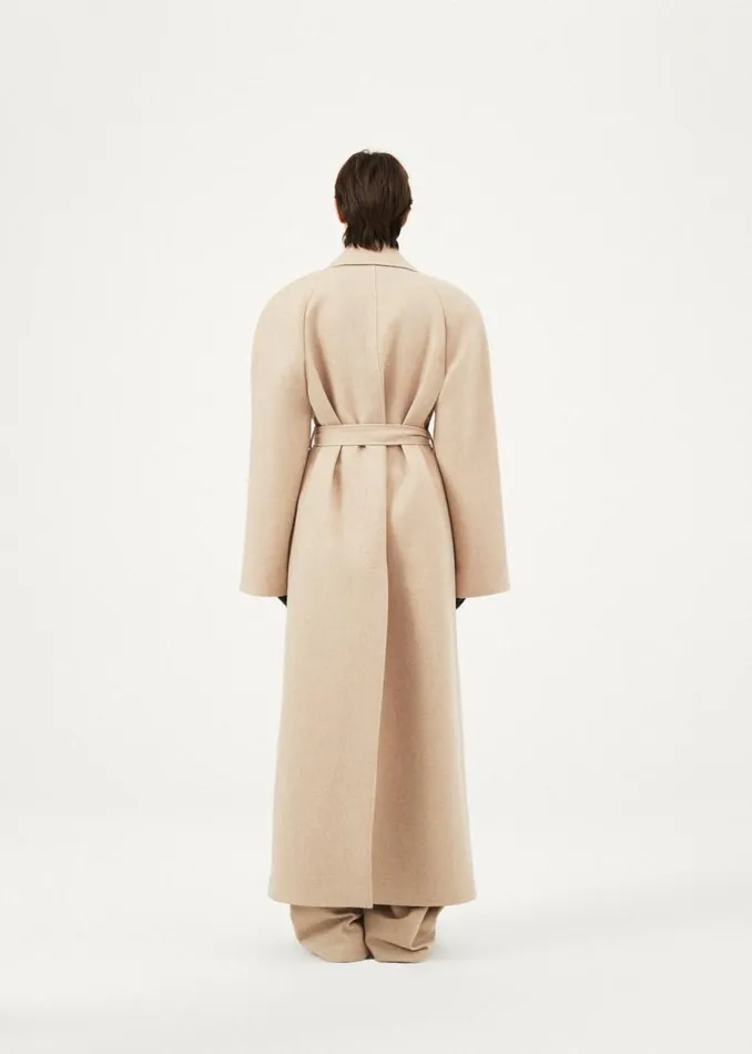 Shop Magda Butrym Coats And Jackets Cashmere Wrap Coat In Beige Shop Magda Butrym Coats And Jackets Cashmere Wrap Coat In Beige