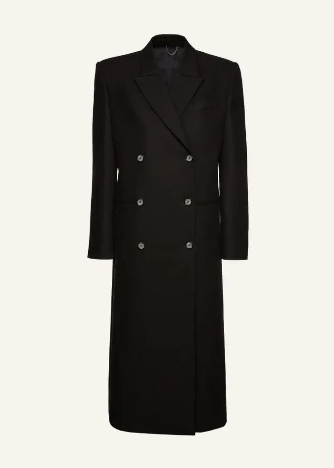 Shop Magda Butrym Coats And Jackets Long Classic Wool Coat In Black
