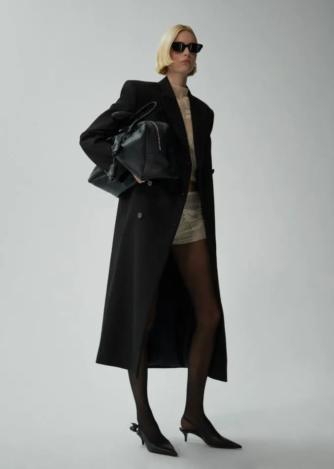 Shop Magda Butrym Coats And Jackets Long Classic Wool Coat In Black