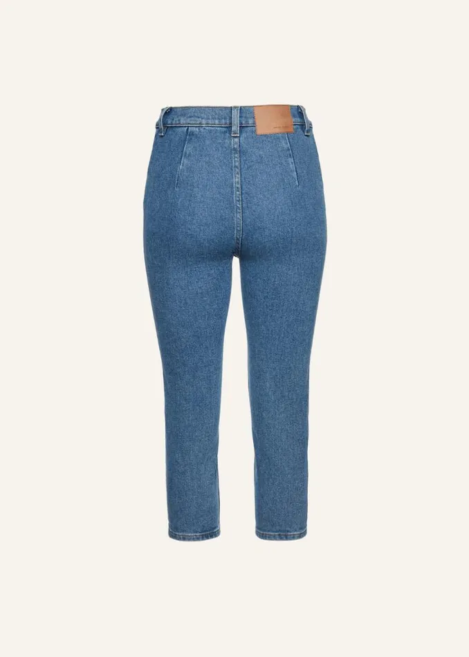 Shop Magda Butrym Denim Capri Slim Denim Pants In Blue Shop Magda Butrym Denim Capri Slim Denim Pants In Blue