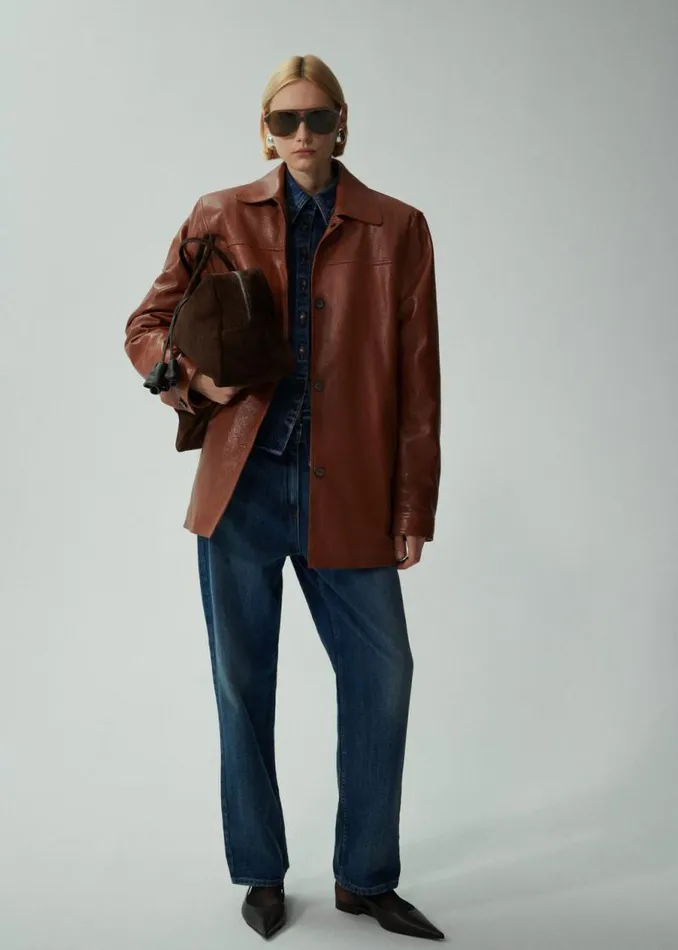 Shop Magda Butrym Denim Loose Leg Denim Pants In Vintage Blue Shop Magda Butrym Denim Loose Leg Denim Pants In Vintage Blue